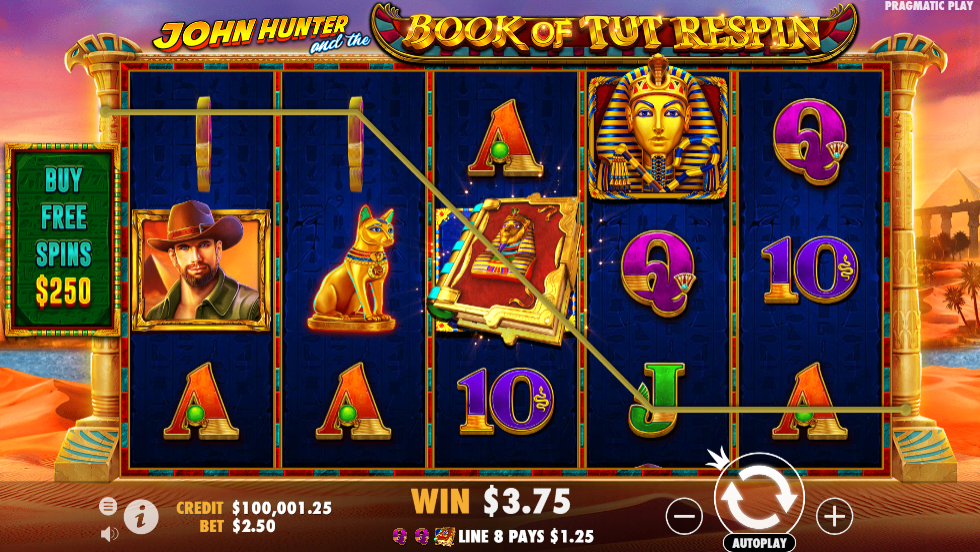 John Hunter and the Book of Tut Respin Slot Game