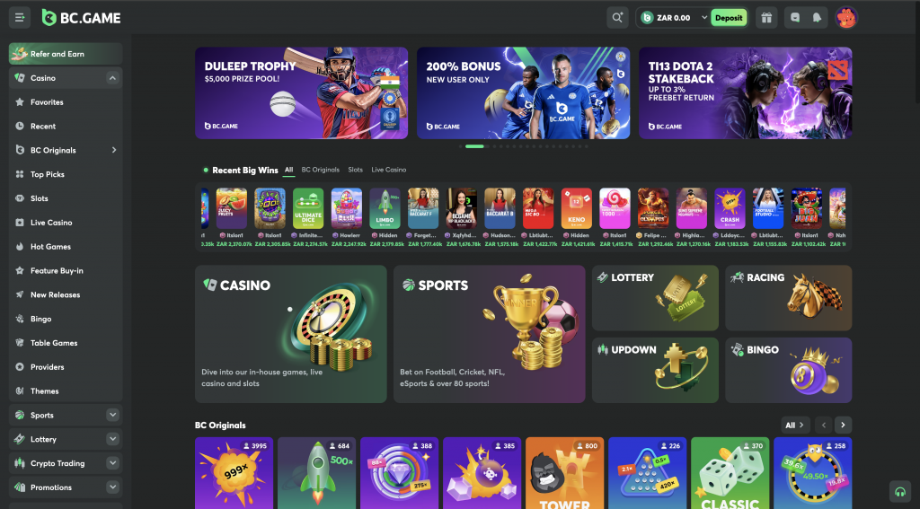 BC game crypto casino website